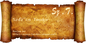 Szűcs Teodor névjegykártya