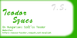 teodor szucs business card